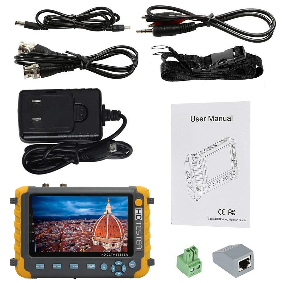 2018 Upgraded IV8W 5 inch CCTV Tester Monitor 5MP 4MP TVI AHD CVI CVBS Security Camera Tester Support PTZ Audio VGA