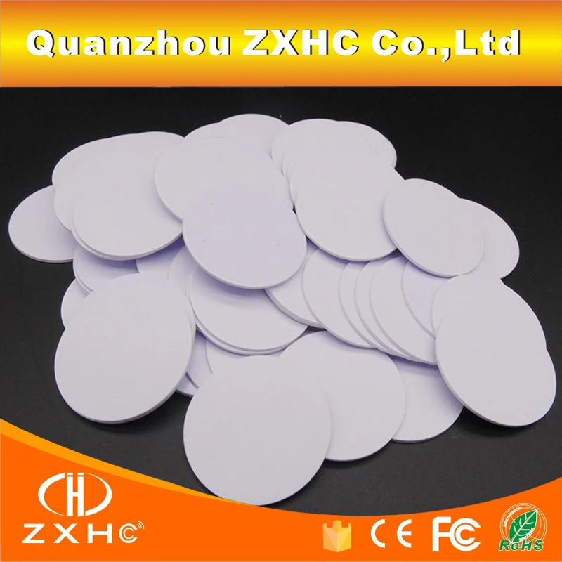 125 khz TK4100/EM4100 kompatibel RFID Tags Runde Form 25mm x 1mm Wasserdichte PVC Münze Karten In access Control