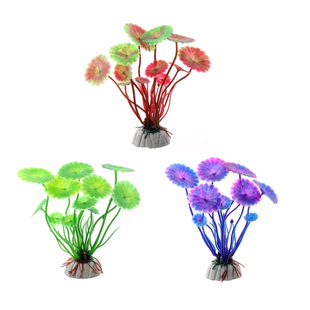 1Pcs Simulation Aquatic Plants Red Green Purple Artificial Plastic Grass Fish Tank Ornament Water Plant Aquarium Landscape Decor