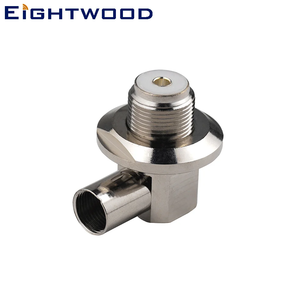 Eightwood UHF Jack Female RF Coaxial Connector Adapter Right Angle Crimp LMR-400 Cable For Ham Radio CB Radio Antenna Aerial