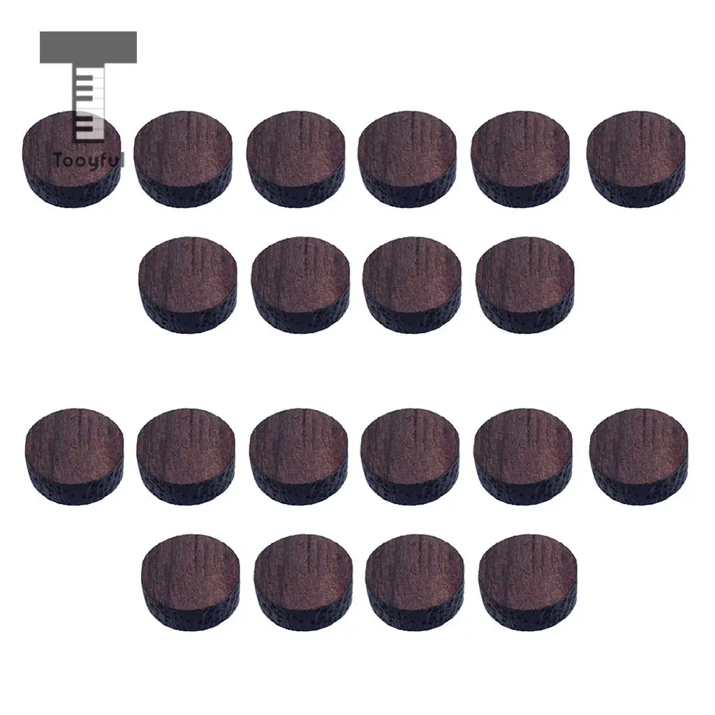 Tooyful 20 Pieces Rosewood Round Shape Electric Guitar Fingerboard Fretboard Dots Marker Inlay Material 6 x 2mm