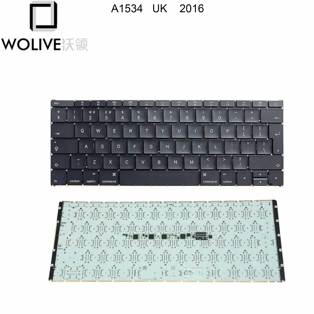 

Оригинальная клавиатура Wolive для ноутбука MacBook Retina, клавиатура A1534 12 дюймов, 2015, 2016, 2017, английский язык