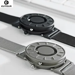 New Style Watch Men EUTOUR Magnetic Ball Show Innovate WristWatches Mens Nylon Strap Quartz Watch Fashion Erkek Kol Saati