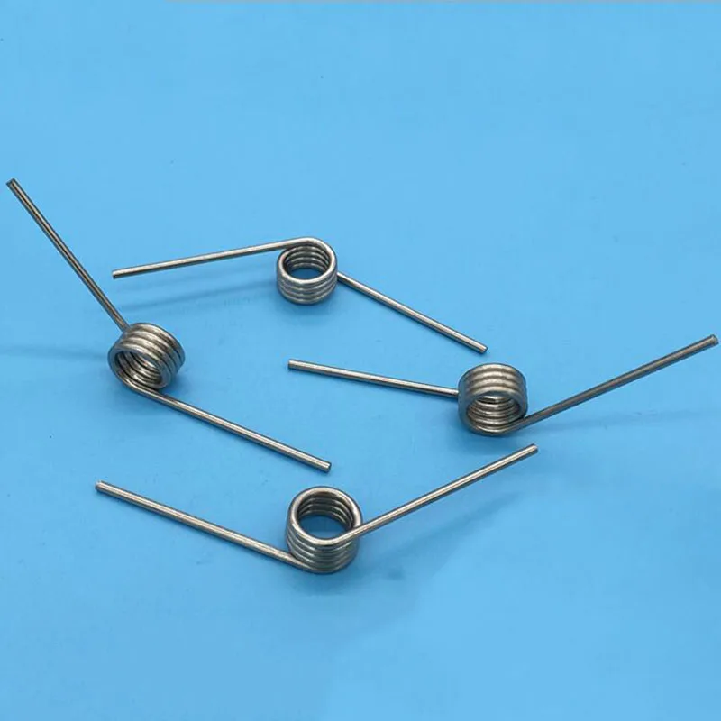 

Stainless Steel Torsion spring 2.0 D * 14.5 outside diameter 40mm long Angle 130 torsional spring 20pcs