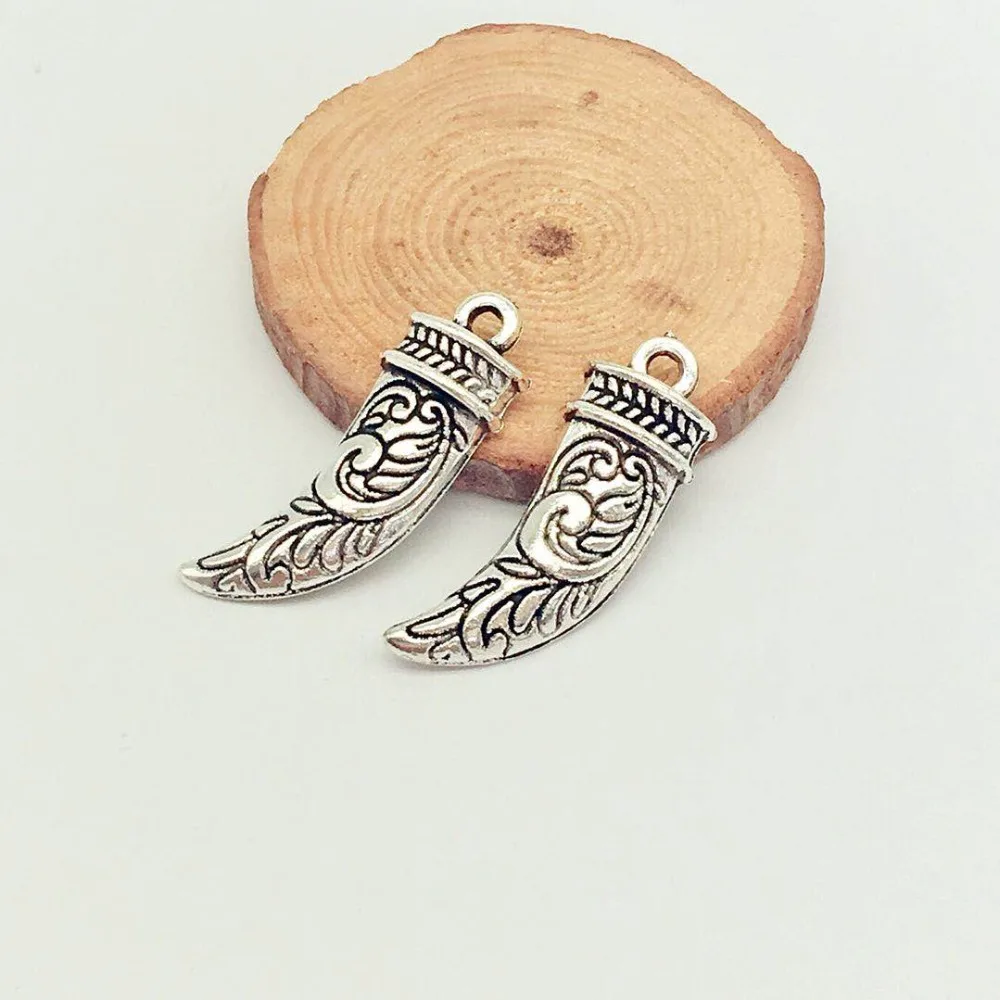 30 pcs/lot vintage Horn Charms Sheep Horn Pendants For Bracelets Airbus Charms Making Jewelry