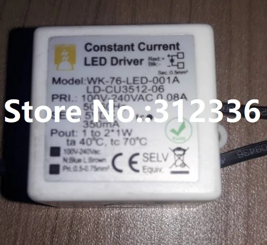 شحن مجاني مصدر الطاقة LD-CU3512-06 2 واط 350mA WK-76-LED-001A تيار مستمر LED سائق مفتاح واحد موثوقية مصغرة