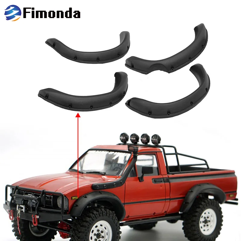 4pcs di Gomma Fender Flares Evitare Graffi Ampliamento Sopracciglio Ruota Per 1:10 Tamiya RC4WD TF2 Mojave Hilux RC Crawler Auto parte del corpo