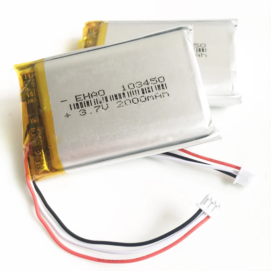 3.7V 2000mAh litowo-polimerowy akumulator li-po 103450 JST 1.25mm 3Pin wtyczka do kamery DVD PAD głośnik GPS laptop