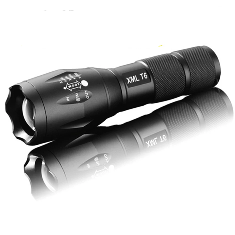 USA EU Top Selling E17 CREE XML T6 2000LM Aluminum Camping Zoomable cree led flashlight Torch lamplight for AAA or 18650 battery