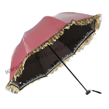 5pcs/lot colour free option Ladies' purple red UPF>50+ folding mini umbrella  5 times black coating Anti-UV  pocket lace parasol