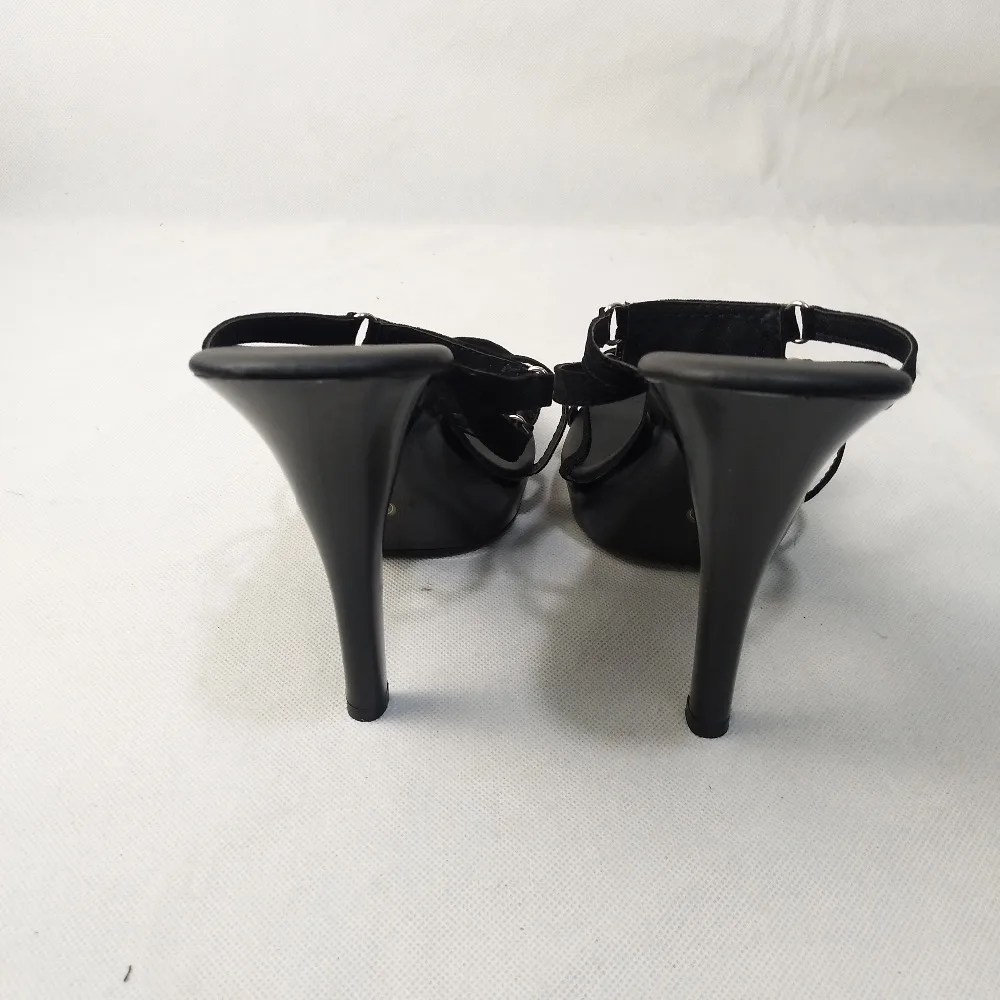 Sexy high-heeled cool slipper club fashion runway model 13 cm heel height favorite women's shoes