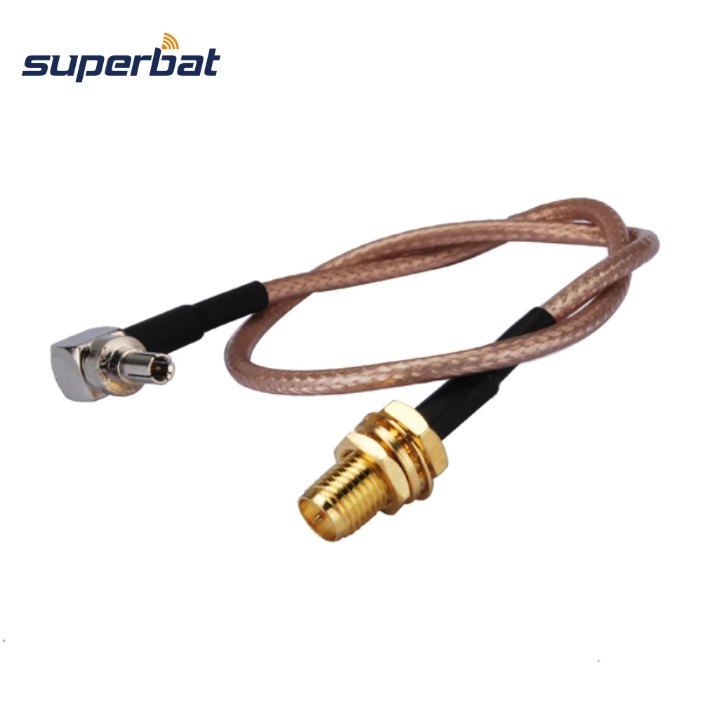 Superbat RP-SMA Female Bulkhead Straight to CRC9 Cable RG316 15cm Cable for Huawei 3G USB Modem