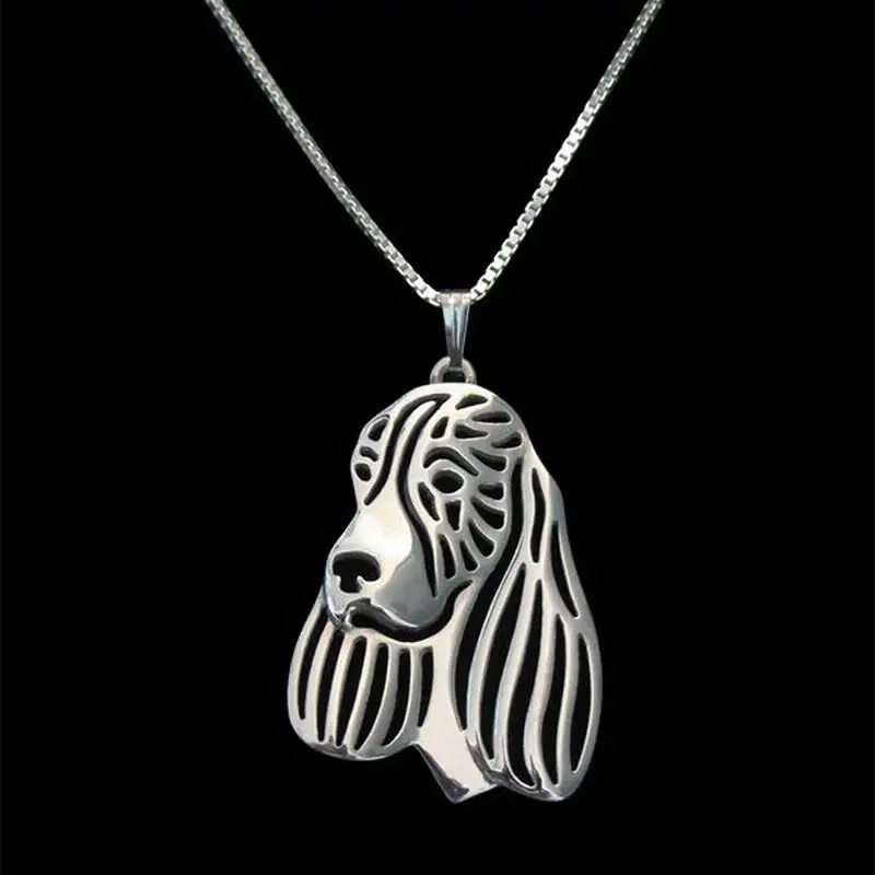 Female Alloy Pet Dog Pendant Necklaces Women's English Springer Spaniel Necklaces Drop Shipping