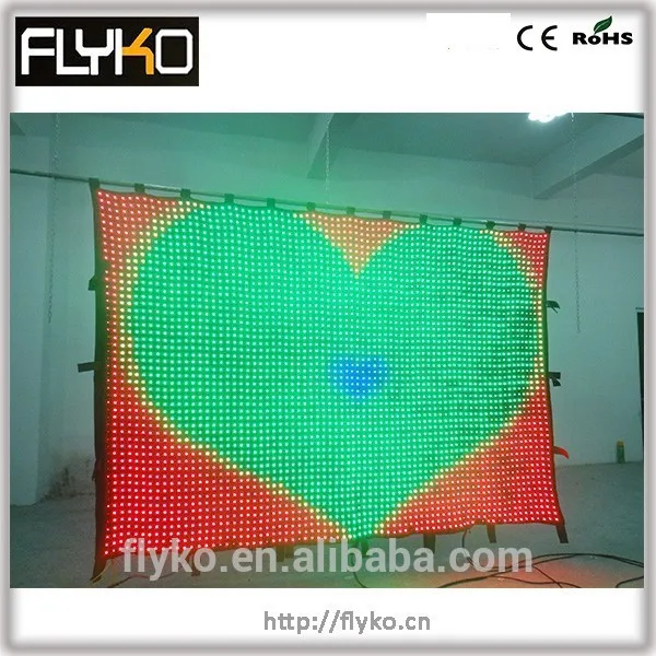 Flyko High Quality P4 LED Vision Curtain 2M*3M With PC Mode Controller 3750Pcs Tricolor LED Video Curtain