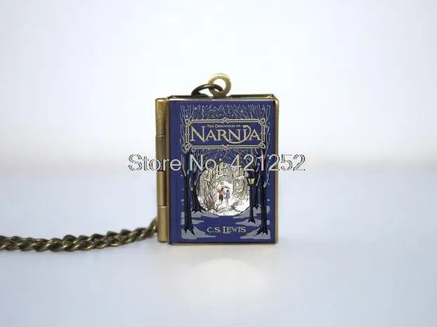 The Chronicles of Narnia Book Locket Necklace Keyring silver & BRONZE tone VISION 16