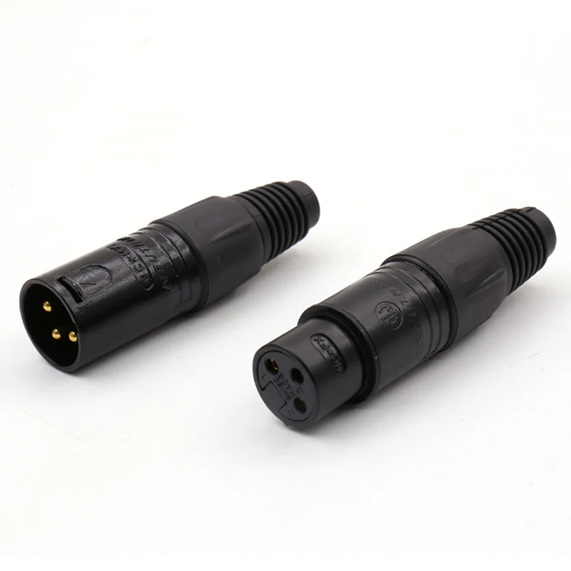 3pin XLR Connector Neutrik Female and Male MIC Jack Plug Audio Microphone Cable Connector MIC Adapter For Microphone Audio Tool