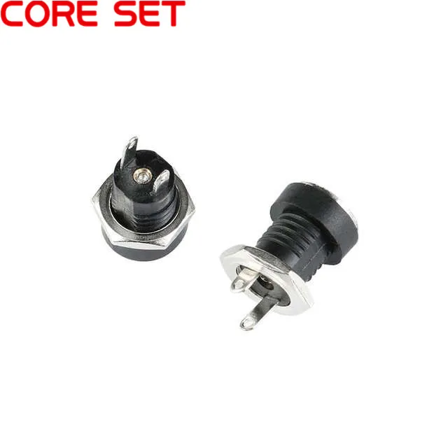 5/10Pcs 5A 30v 5.5x2.1 DC Power Supply Jack Socket Female Panel Mount Connector 5.5mm 2.1mm Plug Adapter 2 Terminal Types