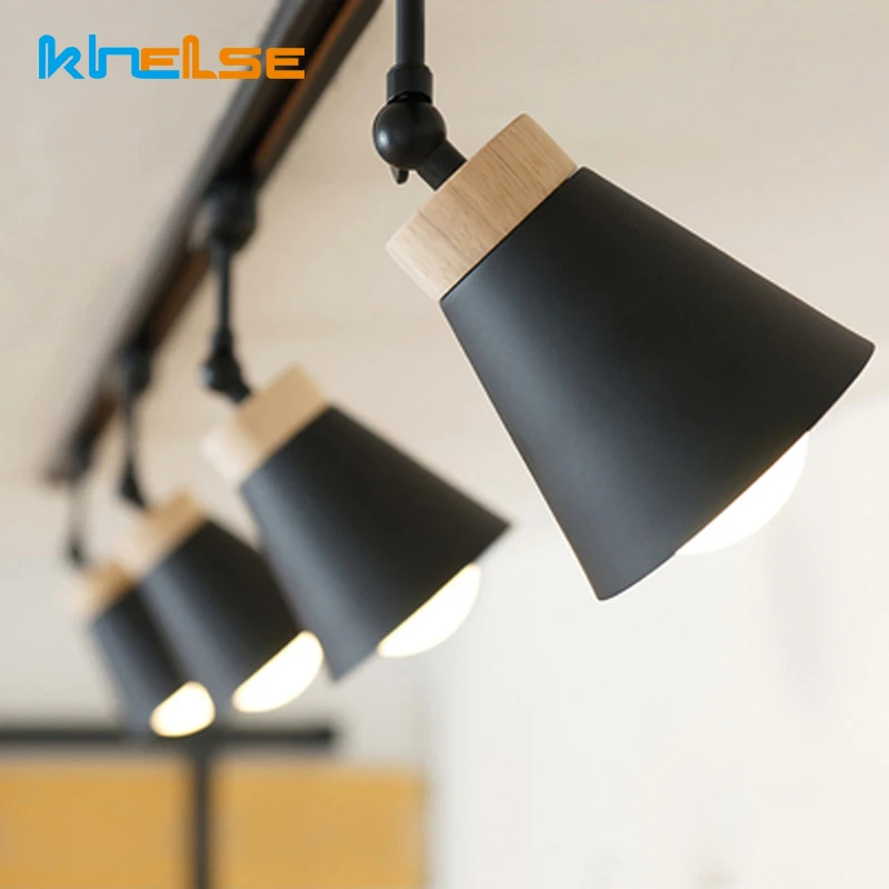 Nordic Led Track Light Colourful Connector Direction Adjusted Rail Spotlights Modern Living Room Background Lighting Fixture