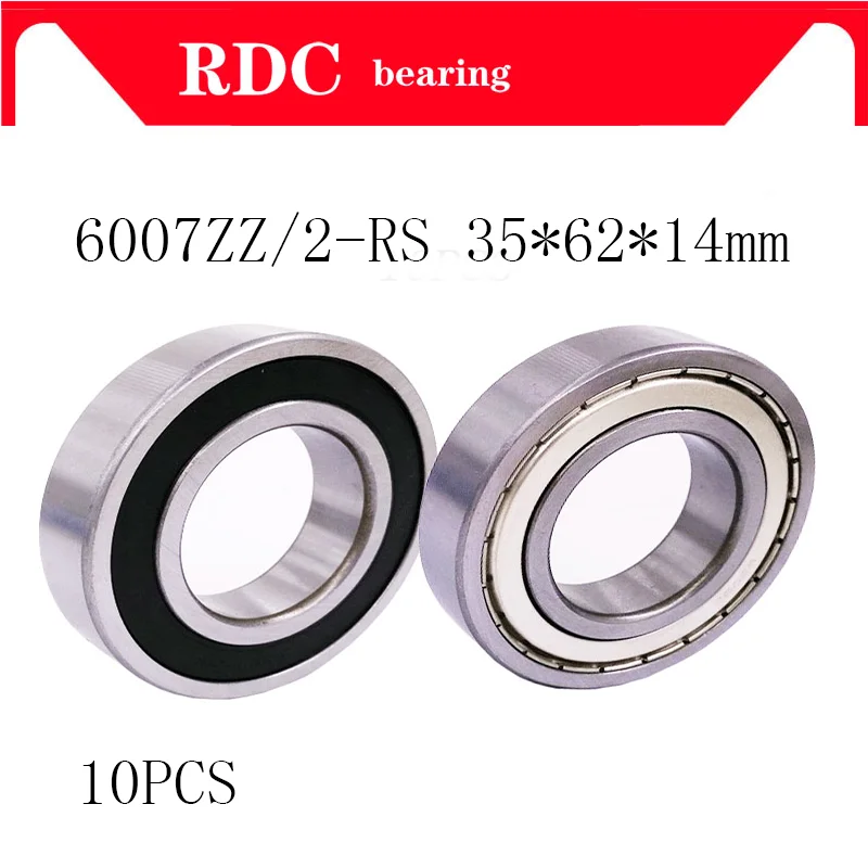 10PCS 6007ZZ 6007 2RS  bearing  Deep Groove ball bearing 35*62*14mm