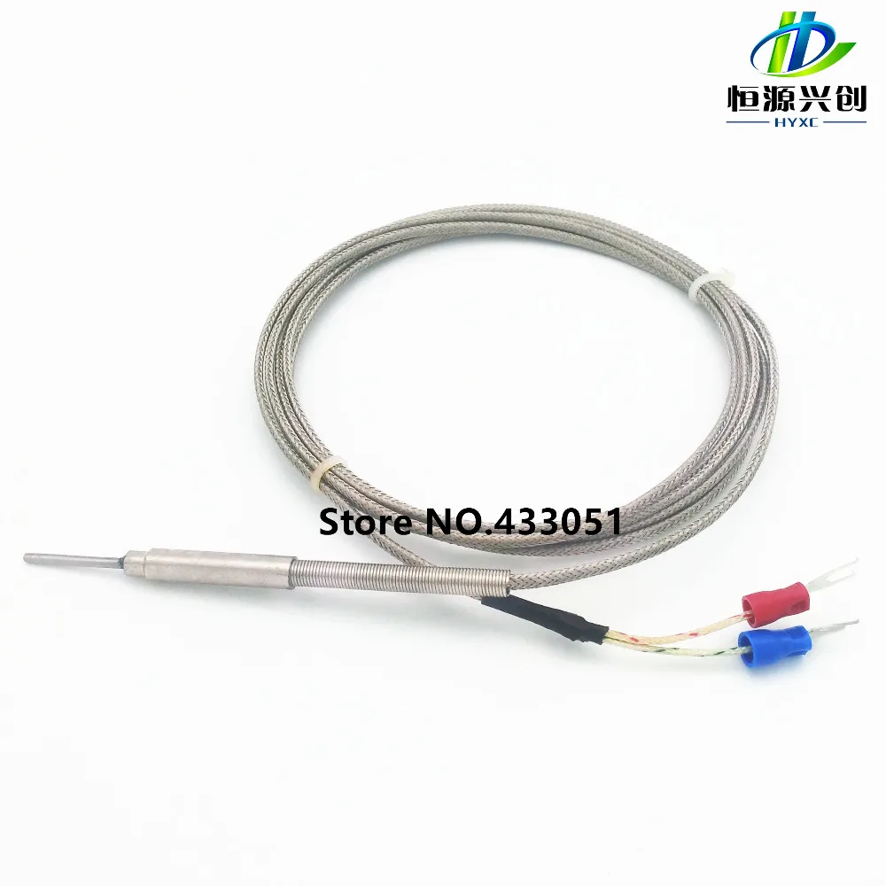 0-600 degree centigrade K type Thermocouple probe 20mm Sensors ,Probe diameter 2mm ,1m cable temperature probe sensor