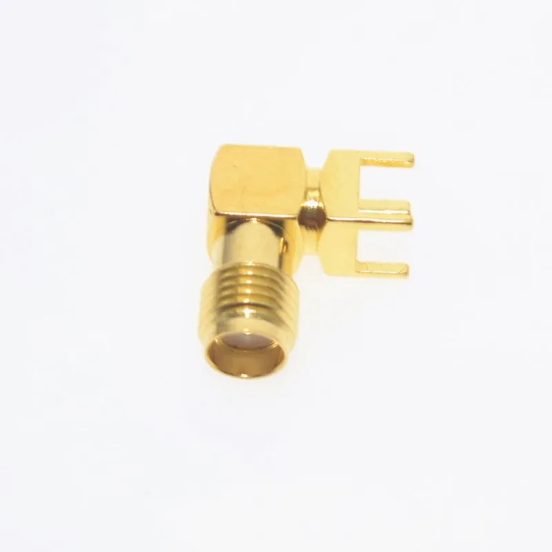 10PCS Gold RP-SMA-KWE Adapter PCB Mount RP-SMA Male Pin Jack Right Angle Coaxial RF SMA Connector