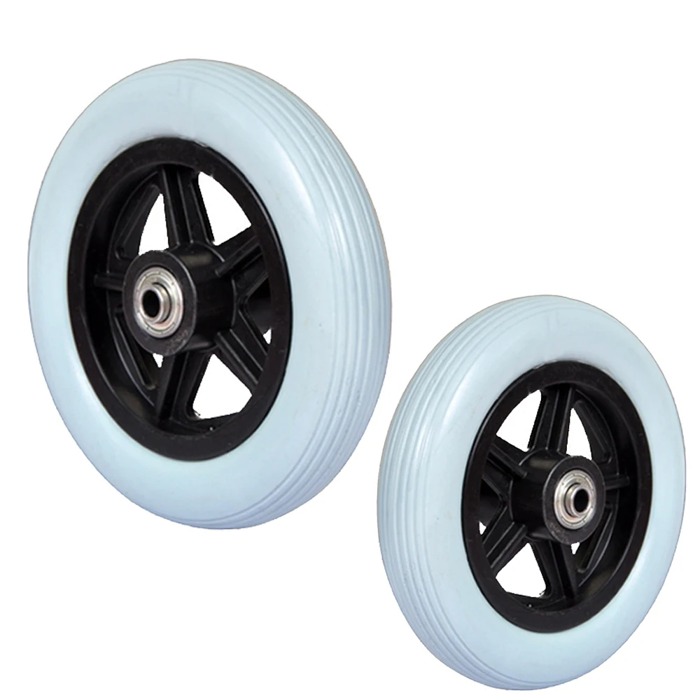 

1xPair PU Manual wheelchairs Front Wheels 6"/7"/8" Optional with Bolt and Bearing included