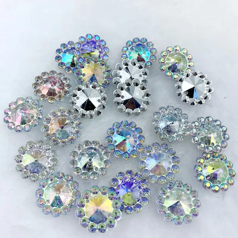 Crystals Gems Rhinestones for Decorations Flatback Round &Flower &Rhombus Strass Stone Jewelry AB Diamonds DIY