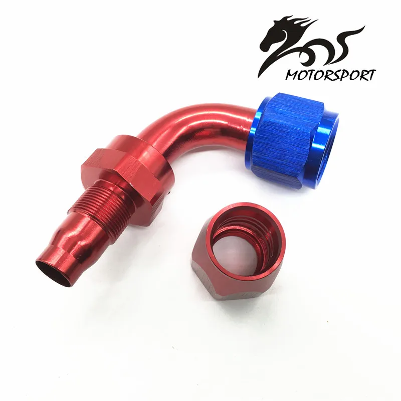 AN6-90 90 Degree Aluminum Oil Cooler Hose Fitting Swivel Hose End Fitting Adapter Oil Fuel Line