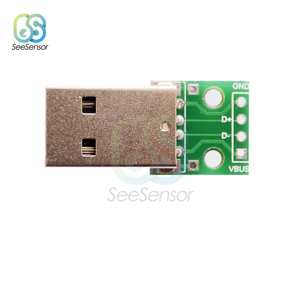 USB 수 커넥터-DIP 어댑터 2.54mm 4 핀 PCB 보드 변환기 어댑터 플레이트, 10Pcs