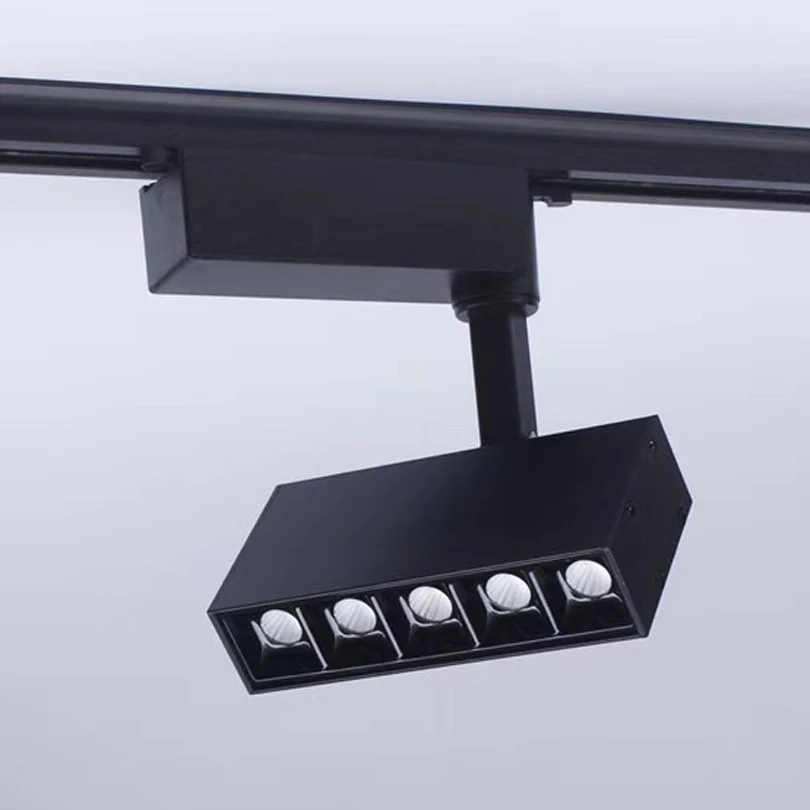 4pcs LED Indoor Track Lighting 5x2W 10x2W LED Track Spotlight Rectangle LED Recessed Ceiling Lamps AC110V 220V Dimmable