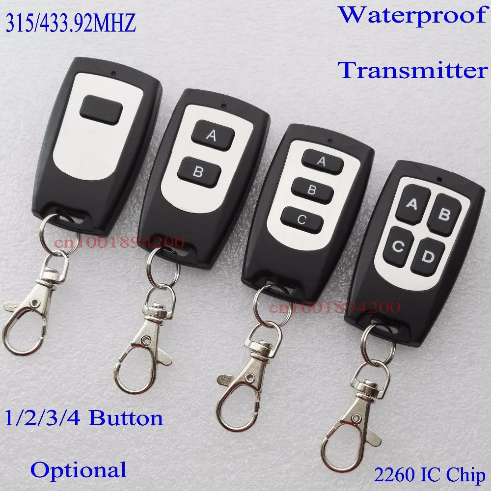 Wireless Remote Controller Transmitter 315MHZ 4.7M IC PT2260 Water-proof 1-4 button Ultra-Thin fittings for professional