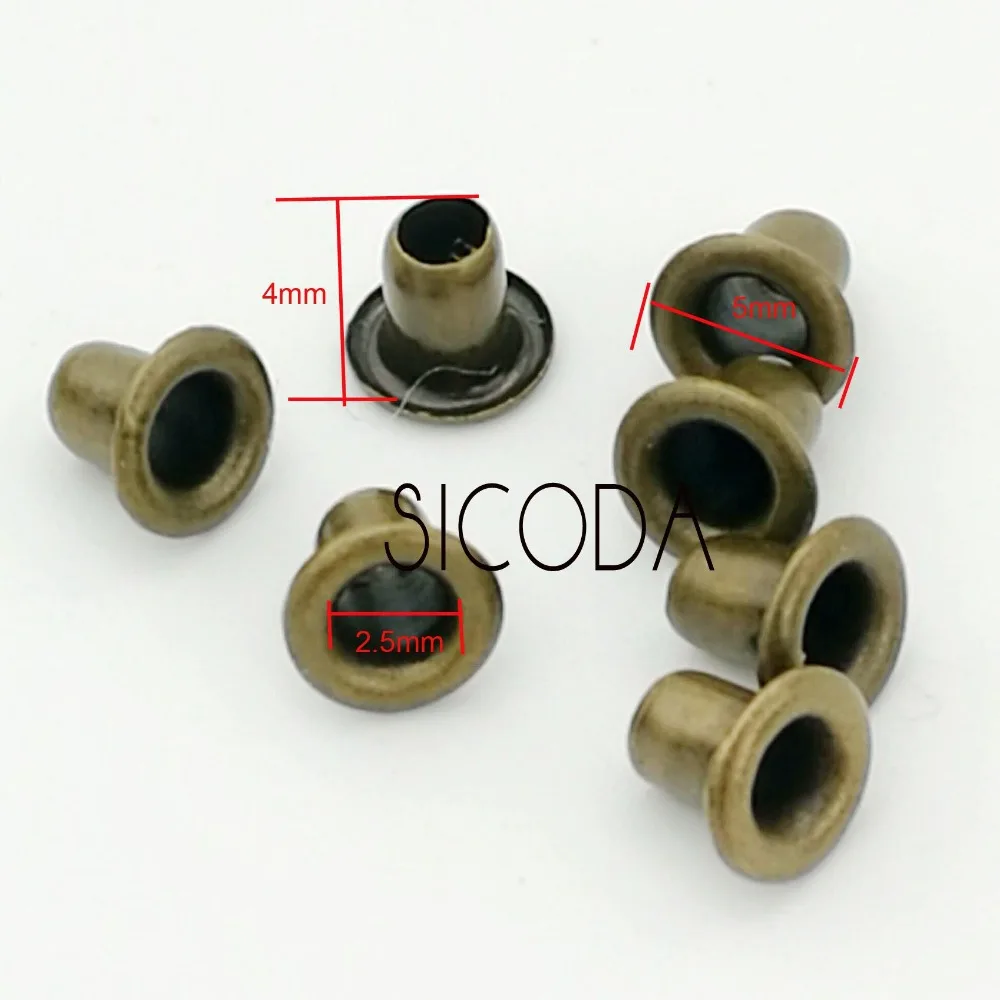 SICODA 100pcs 1.5/2/2.5mm mini Grommets Eyelets hollow rivet  bjd brass Eyelets Doll Clothing Accessories bag decorative