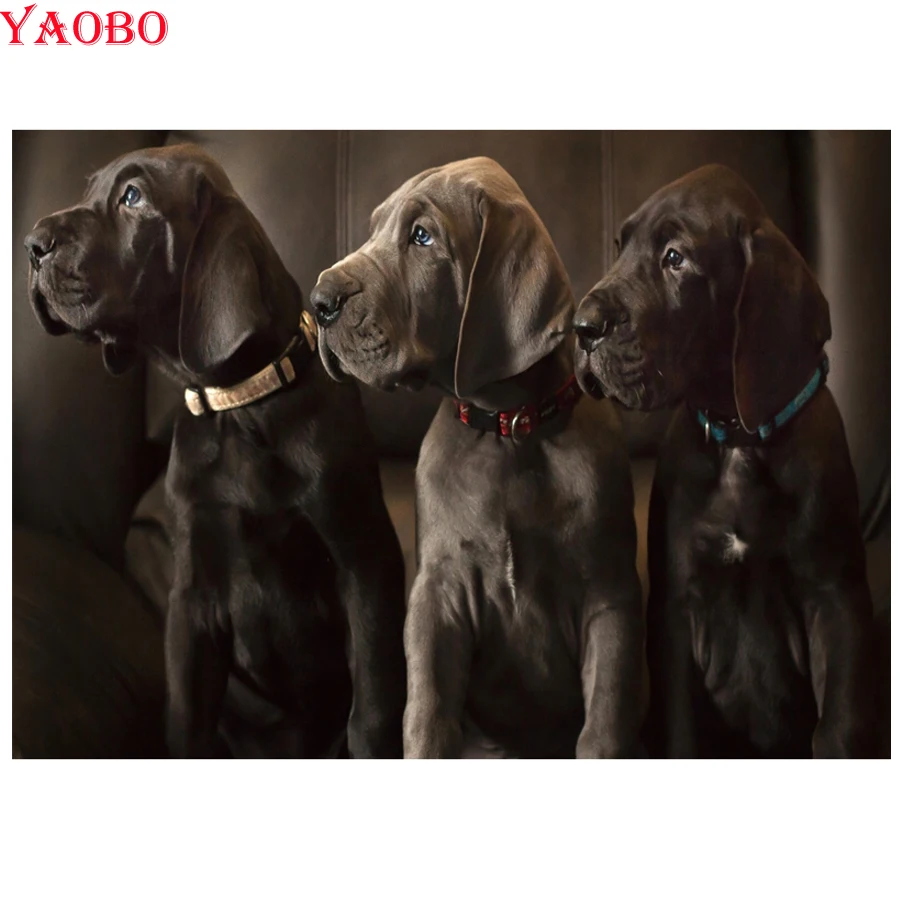 

DIY 5D Diamond Mosaic Great Dane Diamond Embroidery animal dog Picture Beading Crystal Diamond Painting Display Home Decoration