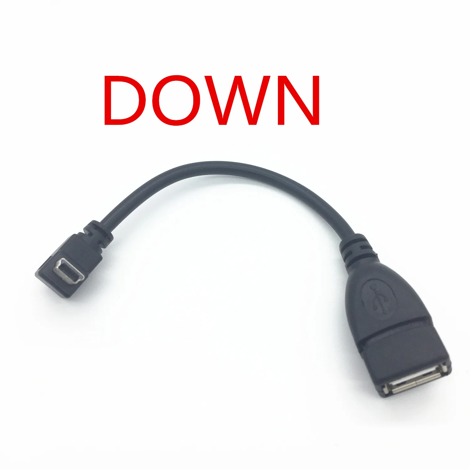  90 Degree Down Angle Mini 5pin USB Male To USB Female Charger Data Adapter Cable