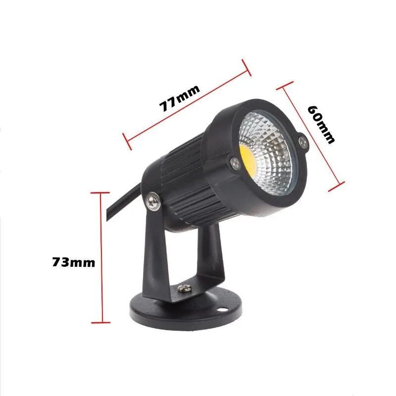 Impermeável COB LED Lawn Lamp, Paisagem Spot Light, Iluminação exterior, Spike Lâmpadas, IP68, 1Pc, 7W