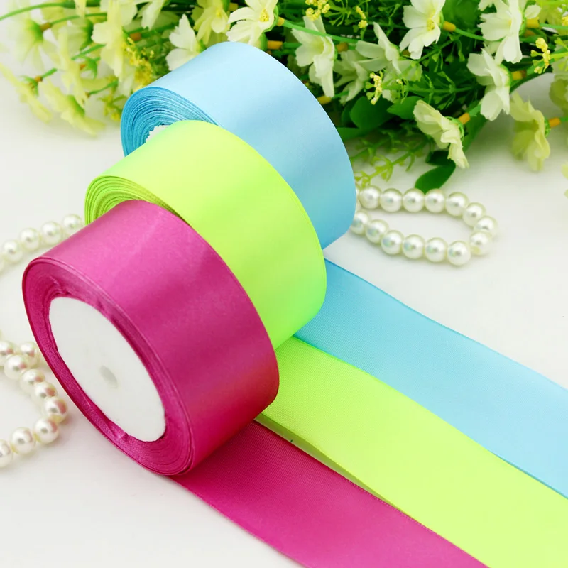 Hot sale 4cm 25 yards/roll silk ribbon wedding party festive decoration crafts gifts wrapping apparel sewing fabric supplies