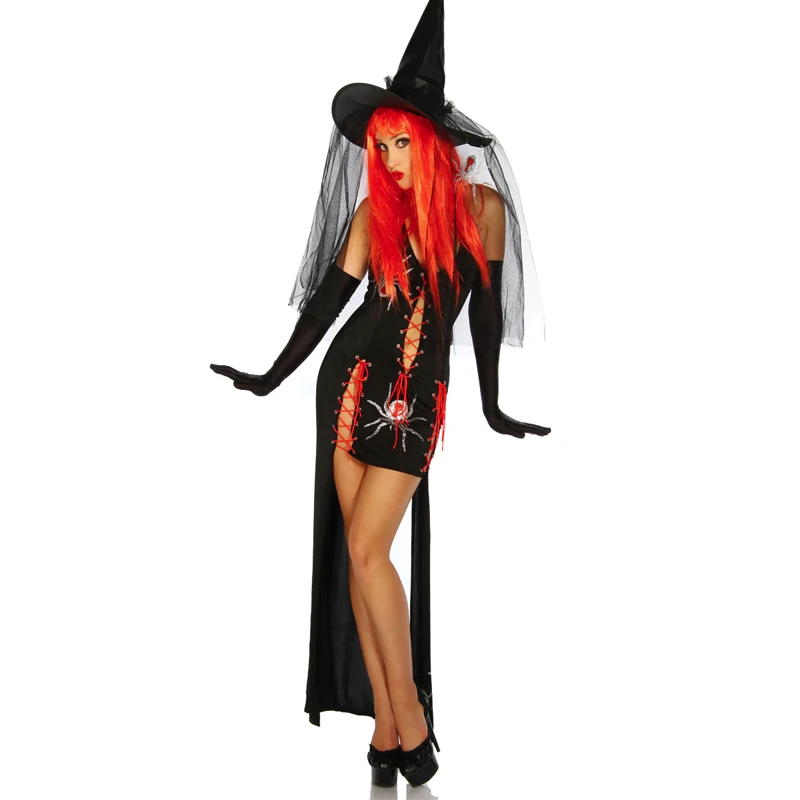 

Sexy Witch Costume Deluxe Adult Womens Magic Moment Halloween Costumes For Women Adult Lace Up Asymmetry Sexy Witch Fancy Dress
