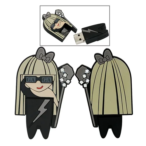 Pendrive de dibujos animados Lady GaGa, unidad Flash Usb 2,0 de 64GB, 4GB, 8GB, 16GB, 32GB, regalo creativo personalizado