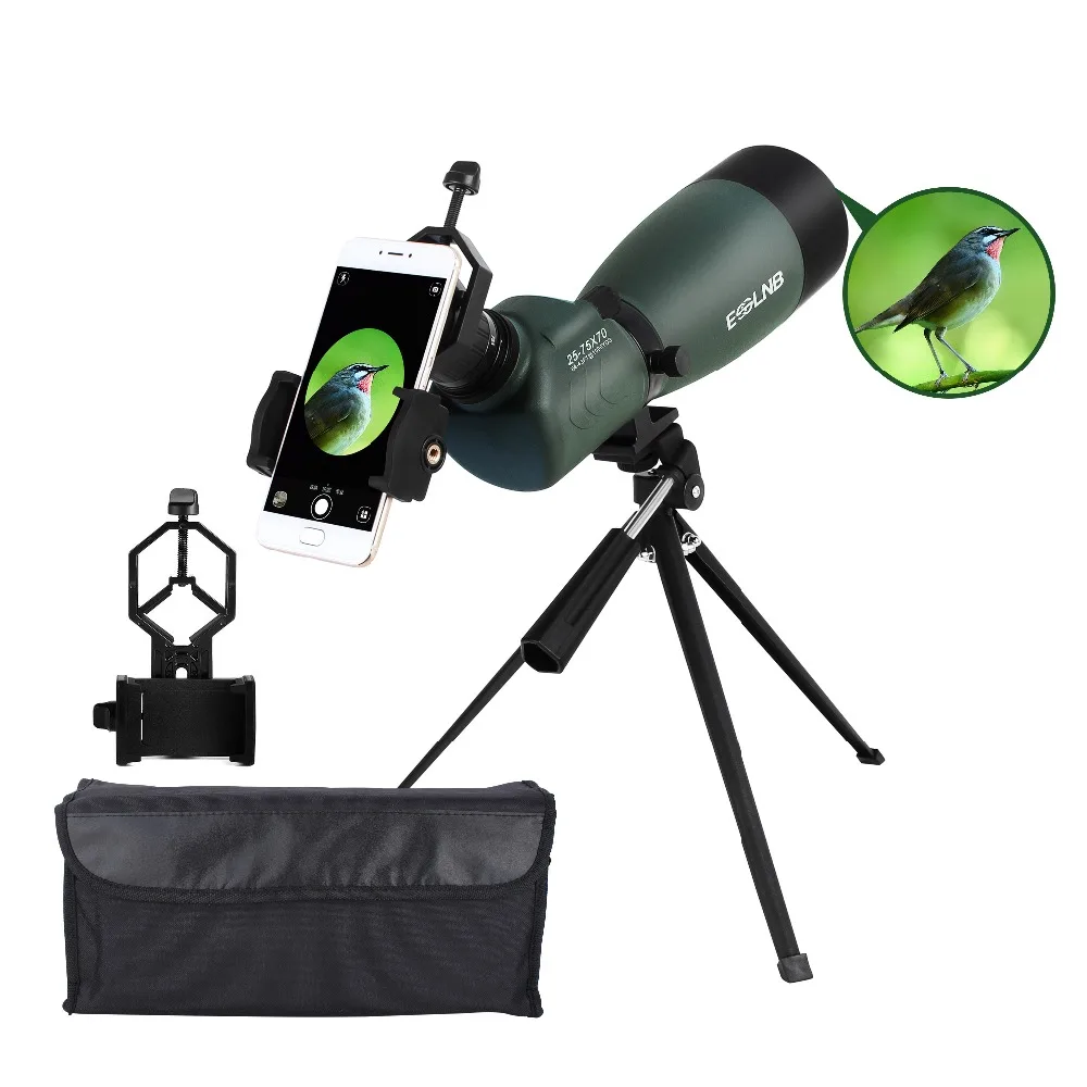 

25-75X70 Spotting Scope with Tripod Cell Phone Holder BAK4 Monocular Telescope Target Shooting Hunting Bird Watching Waterproof