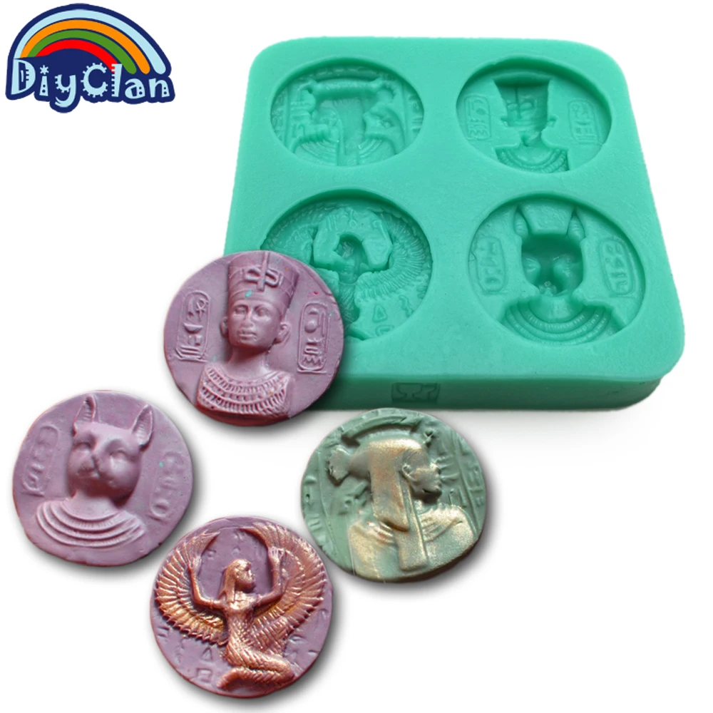 New Pharaoh Coppers Silicone Fondant Cake Mold Chocolate Chip Decoration Tools kitchen Baking Resin Gypsum Handmade Epoxy Mould