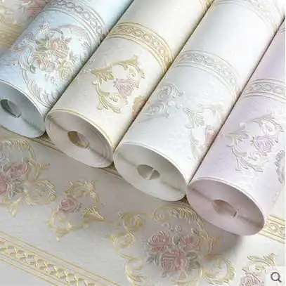 wallpaper 0.53m X 5m Chinese style peony style embossed color flat high quality bedroom wallpaper