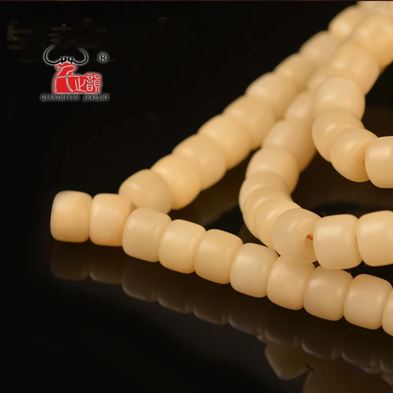 10PCS Tibetan natural beef bone handmade bone bead necklace, DIY bead necklace bead hole 1.5mm.