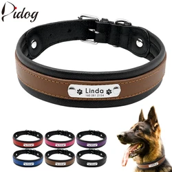 Leder Hund Kragen Personalisierte Kragen Für Große Große Hunde Benutzerdefinierte Gravierte Typenschild Pet ID Tag Halsbänder Deutsch Shepherd Pitbull