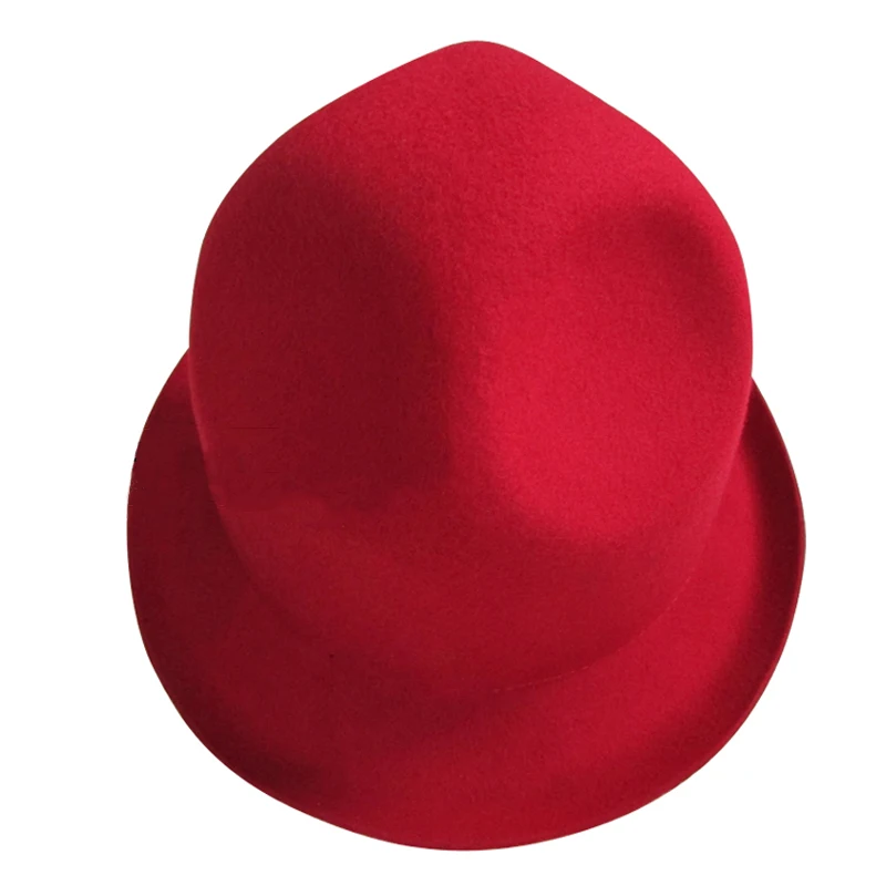 Sunlynn Brand New Fashion Women Men 100% wool Felt Mountain Hat Dome Top Celebrity Style Novelty Buffalo hat bowler hats
