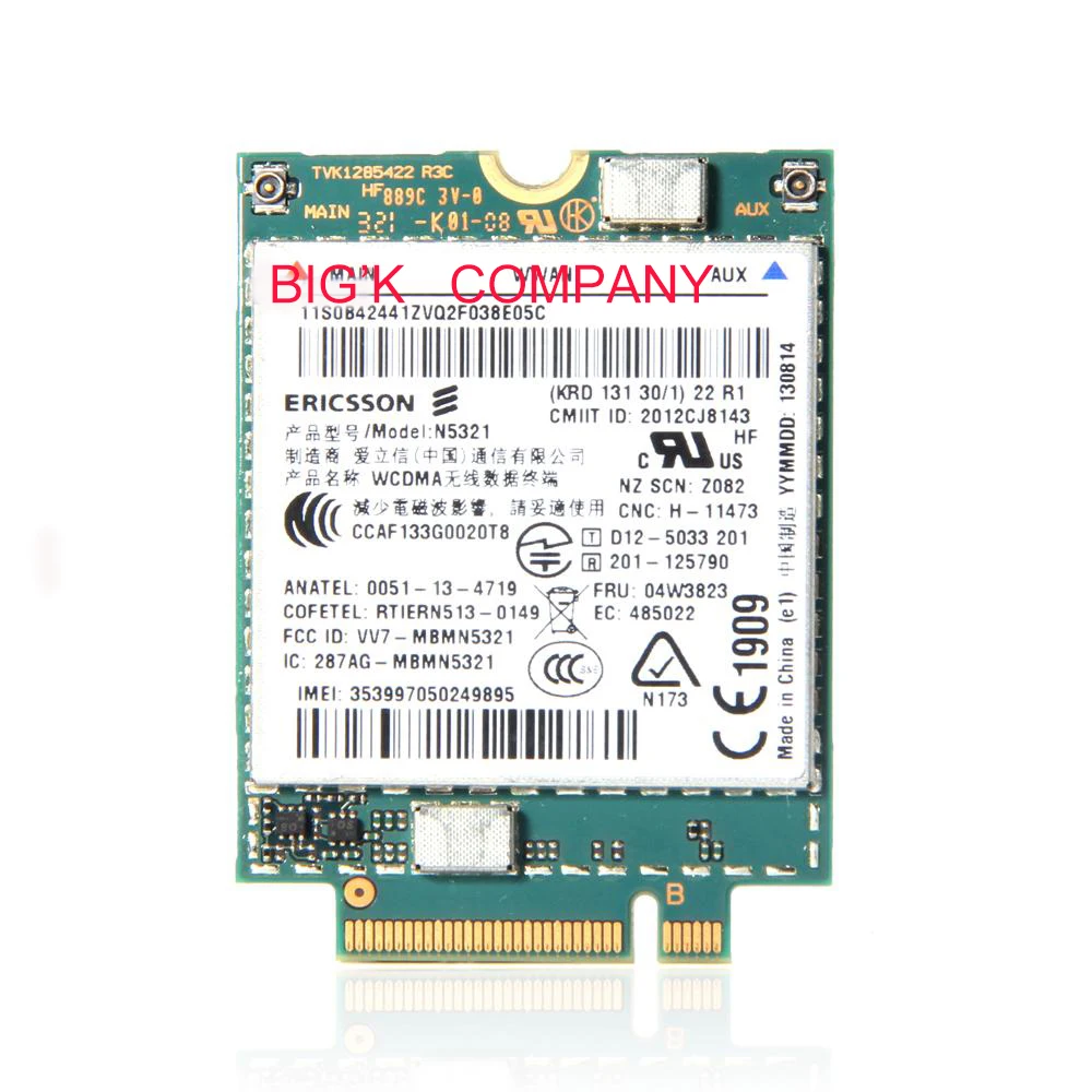 

JINYUSHI For Ericsson N5321 FRU 04W3823 3G Module Thinkpad WWAN S540 X230s X240s T440 T540p Card in the stock free shipping