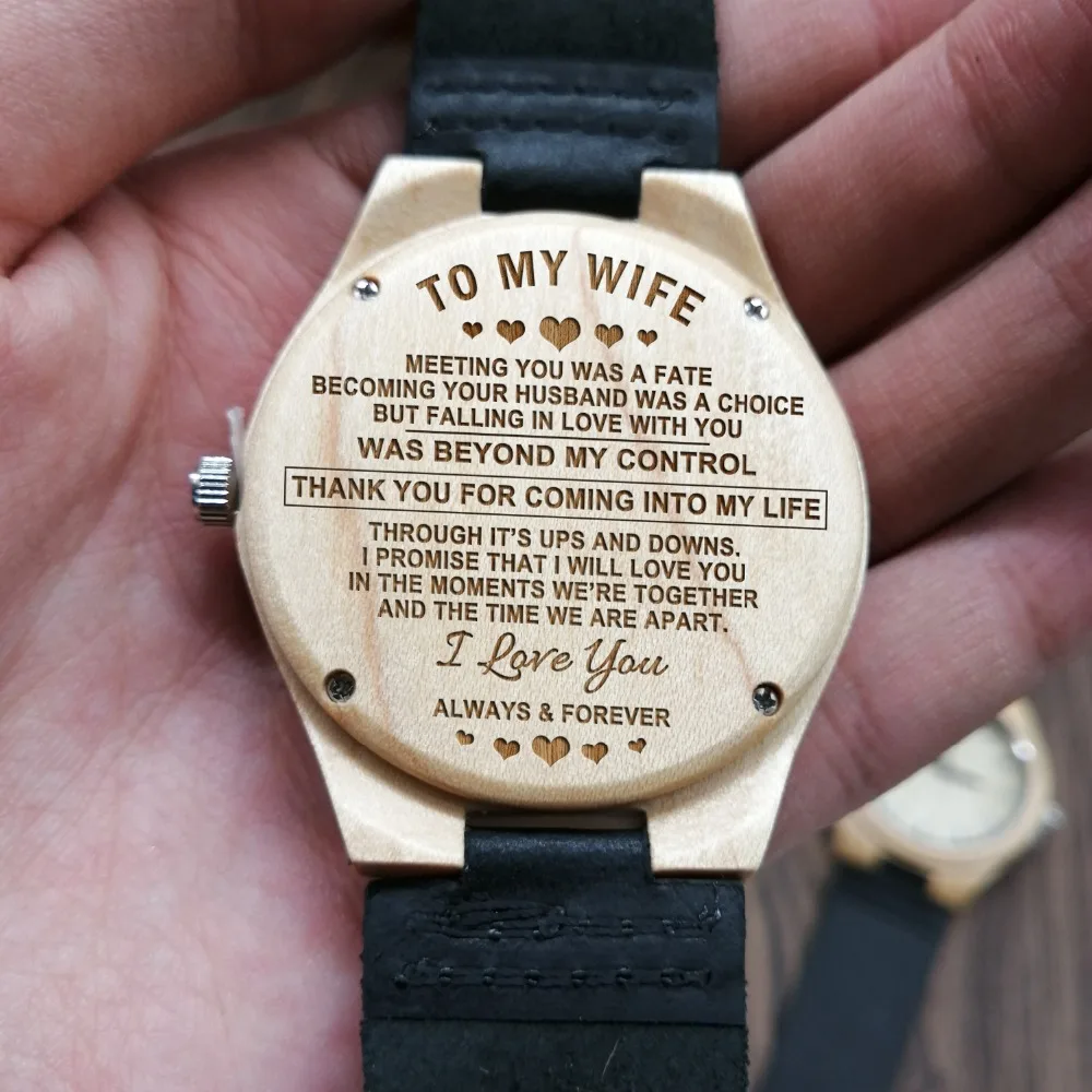 

YOU'RE CAPABLE OF ACHIEVING ANYTHING - ENGRAVED WOODEN WATCH FOR WOMEN LUXURY WOOD WATCH, CUSTOM WATCHES