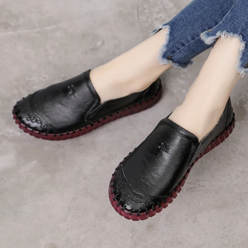 GKTINOO 2024 Fashion Women Shoes Genuine Leather Loafers Women Casual Shoes Soft Comfortable Shoes Women Flats