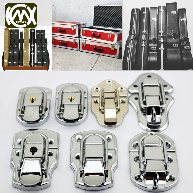 10pc 34*60mm High-grade Box buckle Equipmentcasees lock Flightcase with key locks Iron hasp Locking latch Wholesale KMX W-161