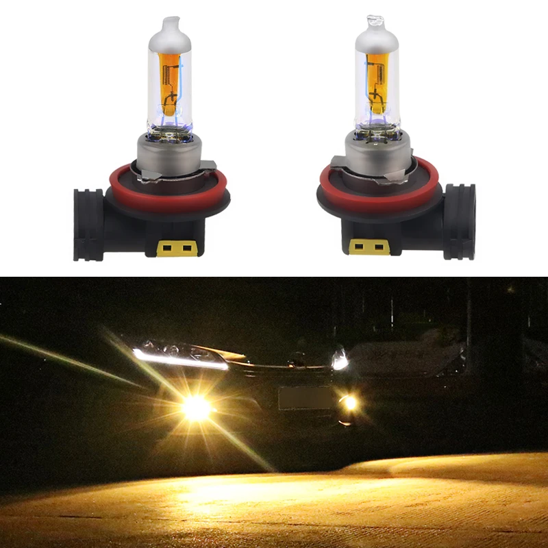 2pcs 2300k Golden Yellow Color Halogen H8 12V 55W Fog Lamp Halogen Lights Car Headlight Lamp For BMW Audi