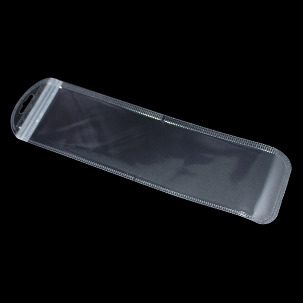 DHL 2000Pcs/lot 5.5x22cm Transparent Grocery Zip Lock Packaging Bag Self Sealing Plastic Ziplock Package Pouch with Hang Hole